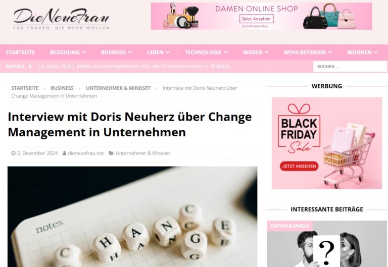 Interview Doris Neuherz in "Die neue Frau"